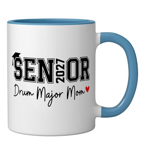 Senior 2027 Drum Major Mom Marching Band | Ceramic Coffee Mug | 11 OZ