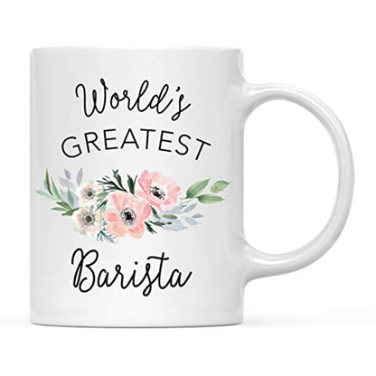Gift for Women World s Greatest Barista | Ceramic Coffee Mug | 11 OZ