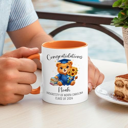 Personalized Name School Class Grad Lion | Customised Coffee Mug | 11 OZ