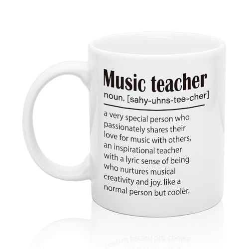 XQLZY Music Teacher Definition Graduation Back | Ceramic Coffee Mug | 11 OZ