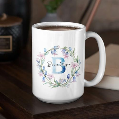 Custom Name And Initial Accent Or Letter | Customised Coffee Mug | 11 OZ