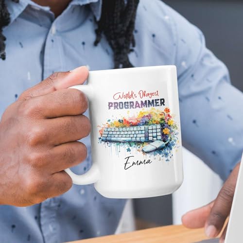 Floral Mouse And Keyboard Design | Customised Coffee Mug | 11 OZ
