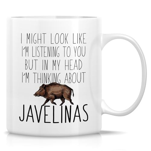 Funny Javelina Lover Thinking About Javelinas | Ceramic Coffee Mug | 11 OZ