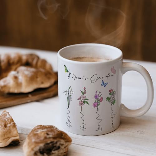Personalized Mom s Garden Bith Month Flower | Customised Coffee Mug | 11 OZ