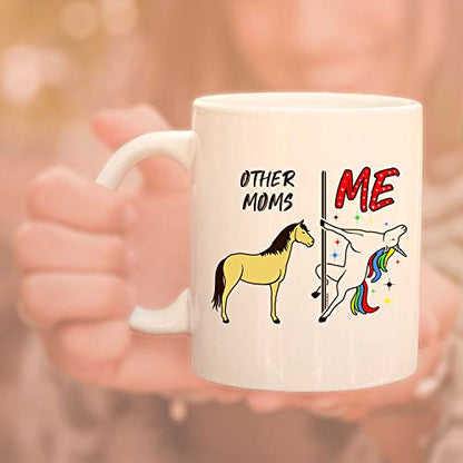 Veracco Other Moms Vs Me Unicorn Funny Gifts | Ceramic Coffee Mug | 11 OZ