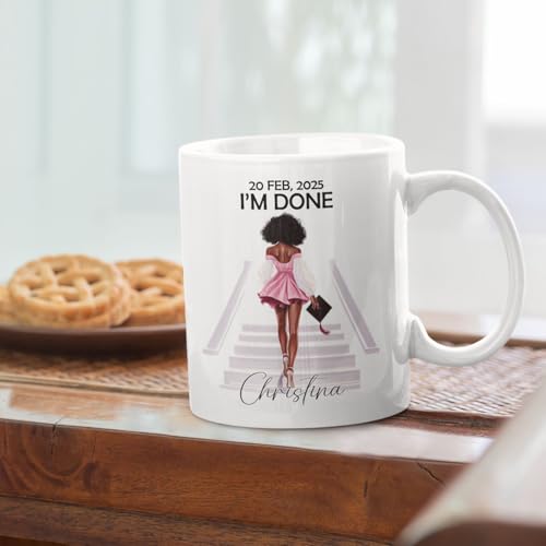 Elegant Girl Custom Name Date Graduation | Customised Coffee Mug | 11 OZ