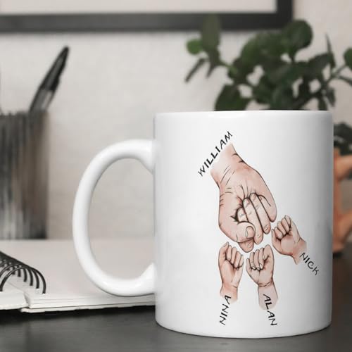 Custom Stepdad with Names Personalized | Customised Coffee Mug | 11 OZ
