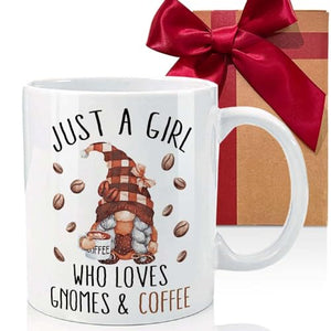 Who Loves Gnomes And Funny Gnome Porcelain | Ceramic Coffee Mug | 11 OZ