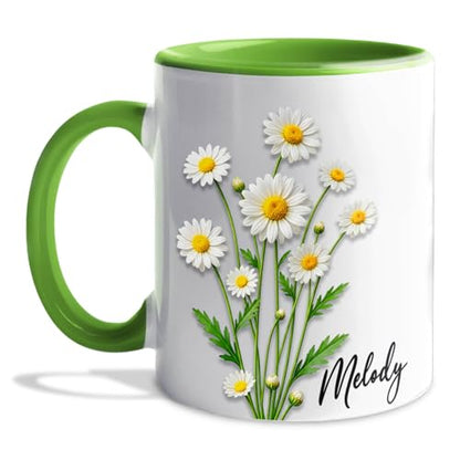Personalized Daisy Floral Awesome Blossom | Customised Coffee Mug | 11 OZ
