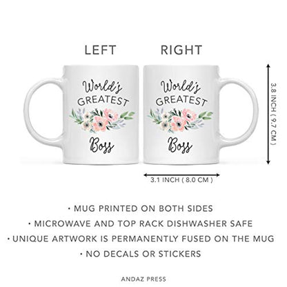 Gift for Women World s Greatest Boss Bohemian | Ceramic Coffee Mug | 11 OZ