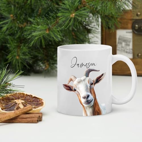 Goat Gifts For Lovers With Custom Name | Customised Coffee Mug | 11 OZ