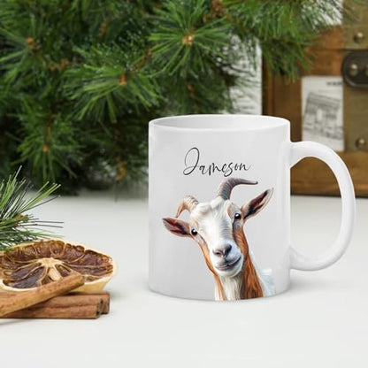 Goat Gifts For Lovers With Custom Name | Customised Coffee Mug | 11 OZ