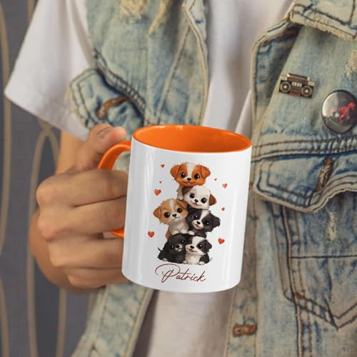 Adorable Puppy Custom Name Animal Accent | Customised Coffee Mug | 11 OZ