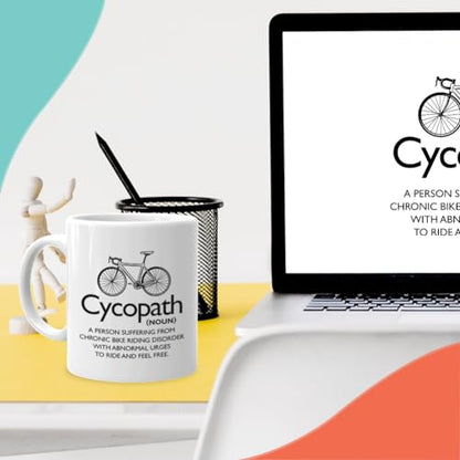 Biker Dictionary Cycopath Definition Bicycle | Ceramic Coffee Mug | 11 OZ
