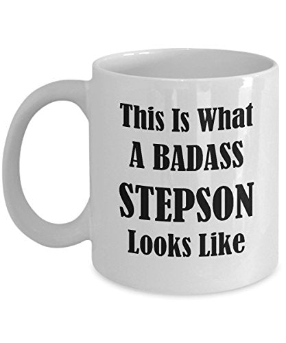 Stepson Gifts From Stepmom Stepdad What Badass | Ceramic Coffee Mug | 11 OZ