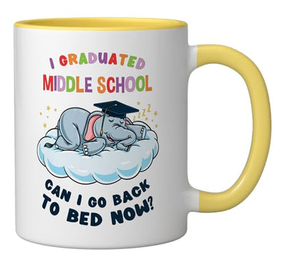 I Graduated Middle School Elephant Funny Funny | Ceramic Coffee Mug | 11 OZ