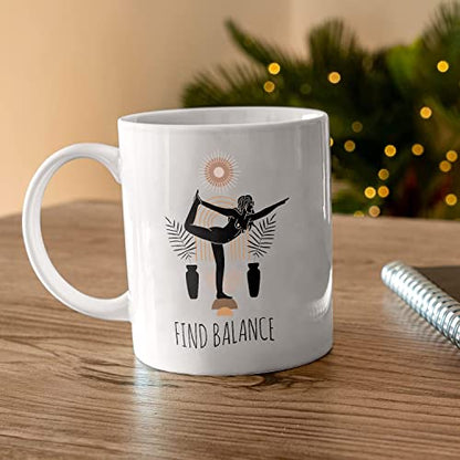 Yoga Find Balance Namaste Buddha Birthday | Ceramic Coffee Mug | 11 OZ