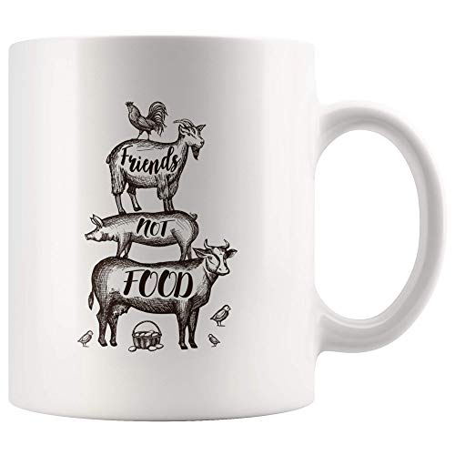 Friends Not Food Animal Farmer Gifts Chicken | Ceramic Coffee Mug | 11 OZ