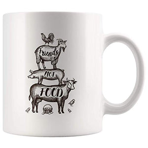 Friends Not Food Animal Farmer Gifts Chicken | Ceramic Coffee Mug | 11 OZ