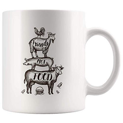 Friends Not Food Animal Farmer Gifts Chicken | Ceramic Coffee Mug | 11 OZ