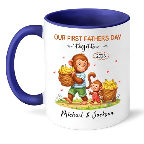 Personalized First Fathers Day 2026 Custom | Customised Coffee Mug | 11 OZ
