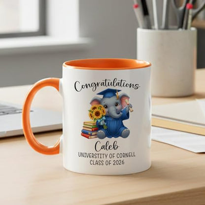 Custom Name School Class Elephant | Customised Coffee Mug | 11 OZ