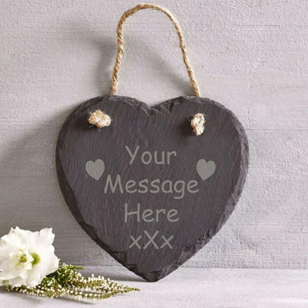 Personalised Laser Engraved Home Plaque Sign Slate Heart House Warming Gift
