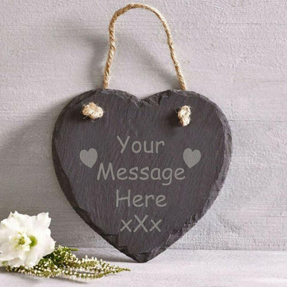 Personalised Laser Engraved Home Plaque Sign Slate Heart House Warming Gift