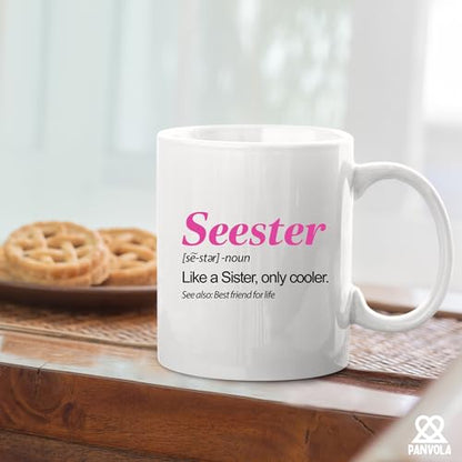 Seester Definition Sister Gifts for Women | Ceramic Coffee Mug | 11 OZ