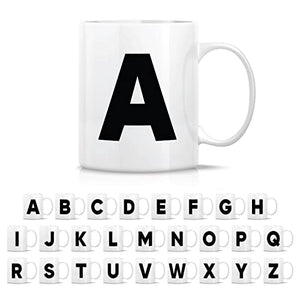 Initial A-Z Alphabet Monogrammed Monogram | Ceramic Coffee Mug | 11 OZ
