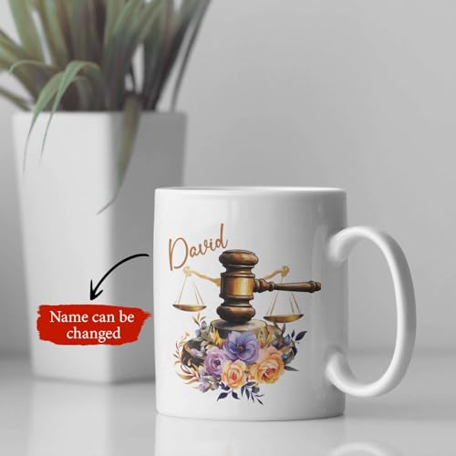Customized Name Judge Novelty Law School | Customised Coffee Mug | 11 OZ