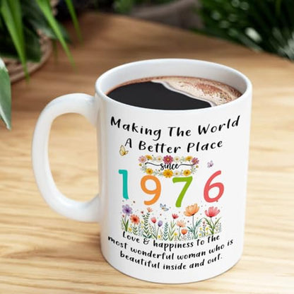 50th Birthday Gifts for Women Born in 1976-50 | Ceramic Coffee Mug | 11 OZ