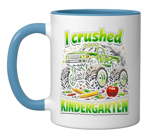 I Crushed Kindergarten Monster Truck Funny | Ceramic Coffee Mug | 11 OZ