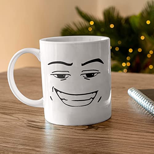 MAN FACE Funny Gamer Birthday Gift Serious Guy | Ceramic Coffee Mug | 11 OZ