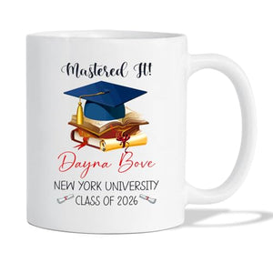 Mastered It Graduation Cap Personalized | Customised Coffee Mug | 11 OZ
