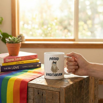 Funny LGBT Proud Vagitarian Lesbian Idea for | Ceramic Coffee Mug | 11 OZ