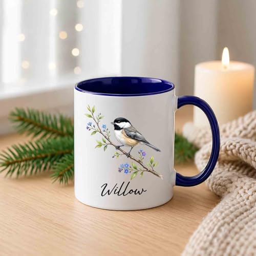 Personalized Chickadee Accent Gift for | Customised Coffee Mug | 11 OZ