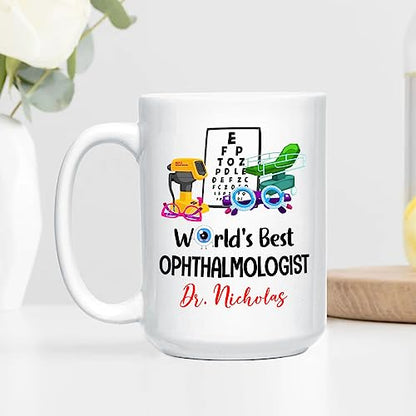 Personalized World s Best Ophthalmologist | Customised Coffee Mug | 11 OZ