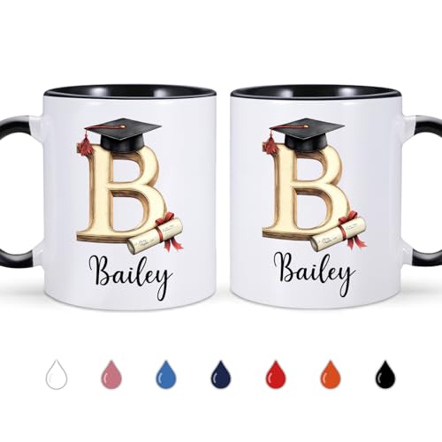 Custom Graduation with Initial Personalized | Customised Coffee Mug | 11 OZ