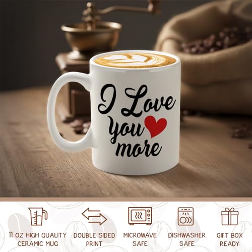 Veracco I Love You More For Her His Birthday | Ceramic Coffee Mug | 11 OZ