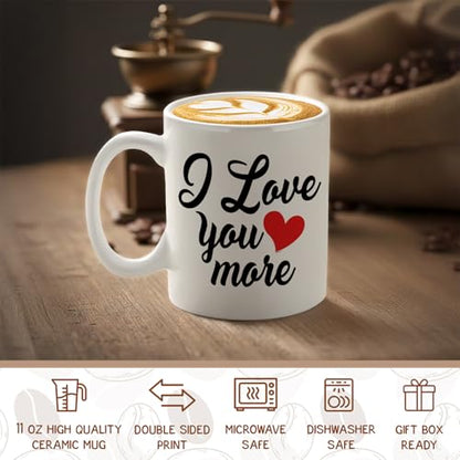 Veracco I Love You More For Her His Birthday | Ceramic Coffee Mug | 11 OZ