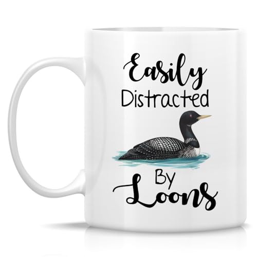 Funny for Loon Lover Easily Distracted By | Ceramic Coffee Mug | 11 OZ