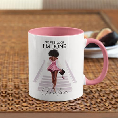 Elegant Girl Custom Name Date Graduation | Customised Coffee Mug | 11 OZ