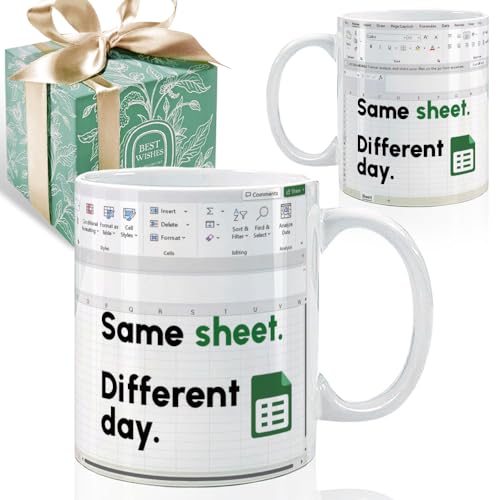 Funny Excel Same Sheet Different Day | Ceramic Coffee Mug | 11 OZ
