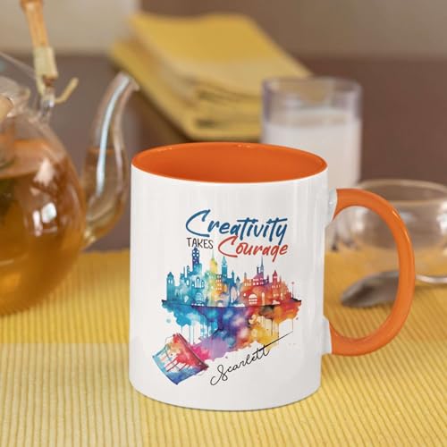 Personalized Artist Themed Creativity Takes | Customised Coffee Mug | 11 OZ