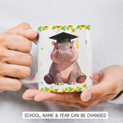 Personalized Graduation Hippo Accent | Customised Coffee Mug | 11 OZ
