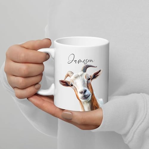 Goat Gifts For Lovers With Custom Name | Customised Coffee Mug | 11 OZ