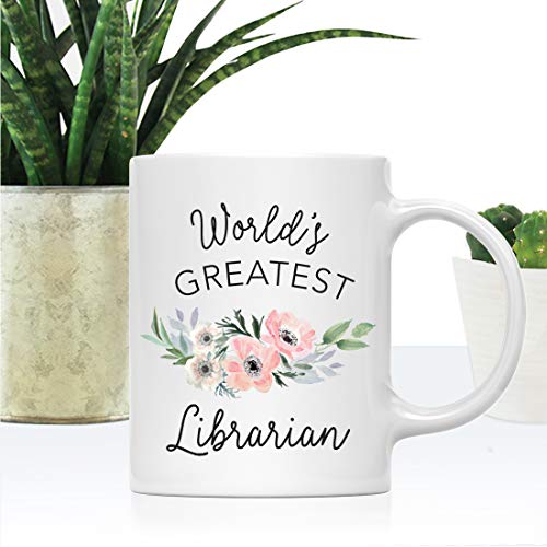 Gift for Women World s Greatest Librarian | Ceramic Coffee Mug | 11 OZ