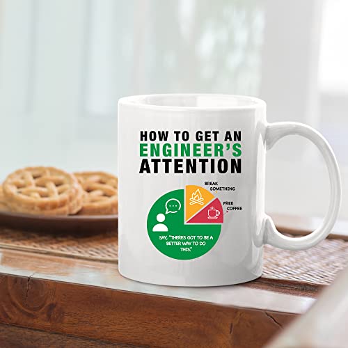 How To Get An Engineer s Attention Funny For | Ceramic Coffee Mug | 11 OZ