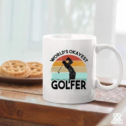 World s Okayest Golfer Golf Gifts Player Dad | Ceramic Coffee Mug | 11 OZ